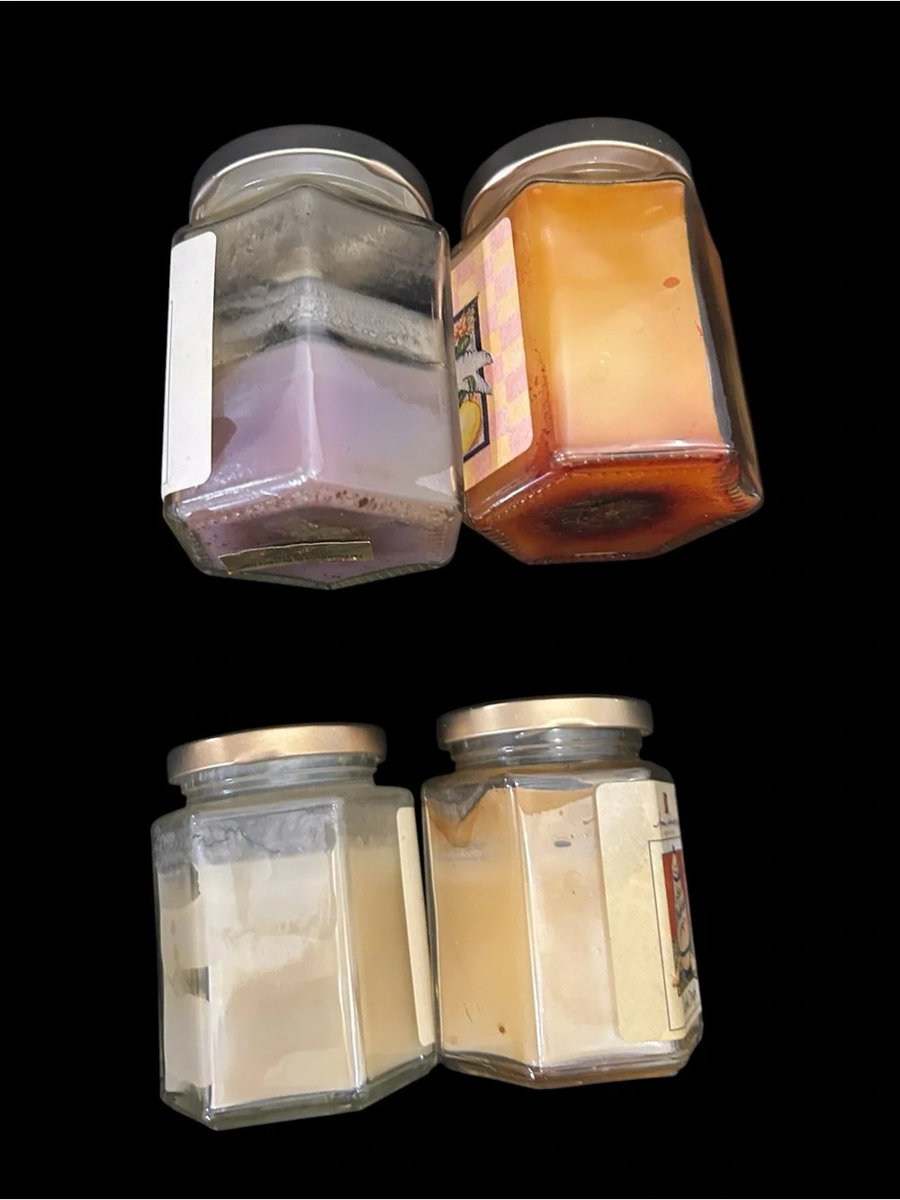 4 Vintage Home Interiors Scented Candle Lilac, Lemon Chiffon Honeydew Cookie